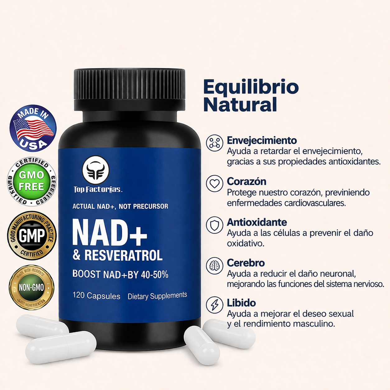 NAD+ Energía que se siente. Potencia que se nota.